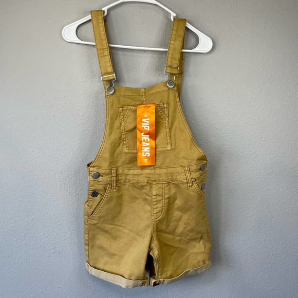 VIP Jeans Other - VIP Jeans | NEW khaki bib overall rolled hem shorts sz 5/6